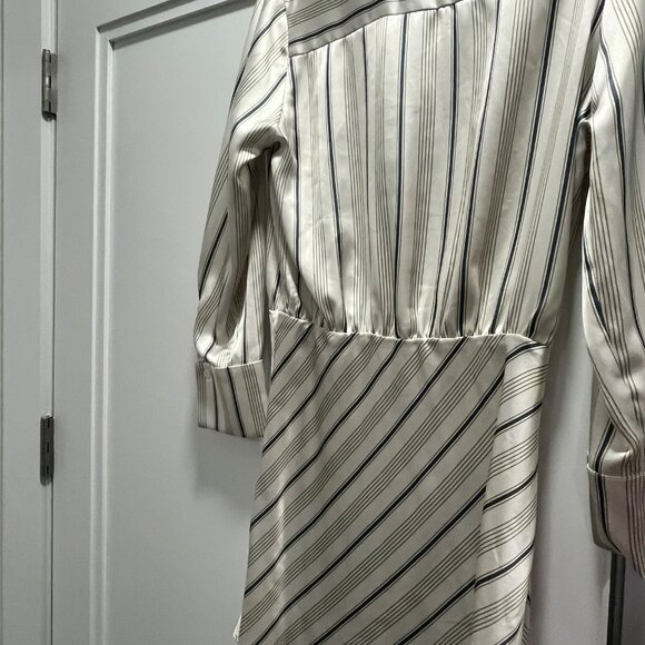 Zara Striped Satin Shirt Dress - Picture 4 of 4
